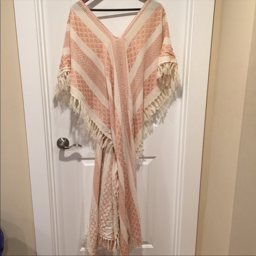 New! Free People boho pink poncho/scarf/dress